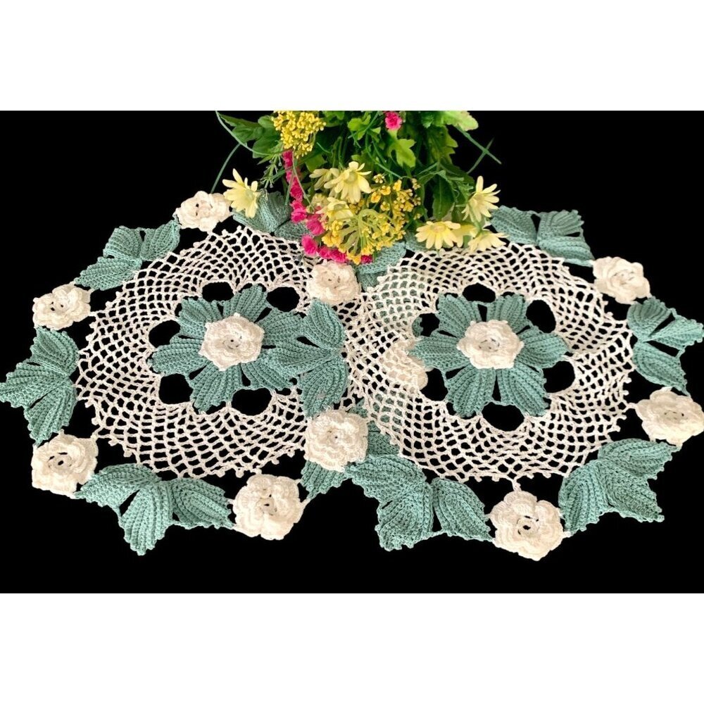 2 Doilies Doily Crocheted Doily Vintage Doilies